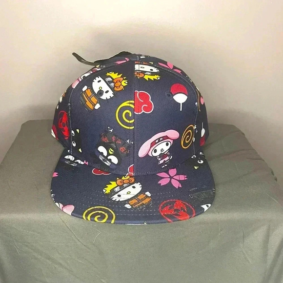 NEW BIOWORLD X Naruto Hello Kitty Limited Edition Snapback Hat - Picture 1 of 4